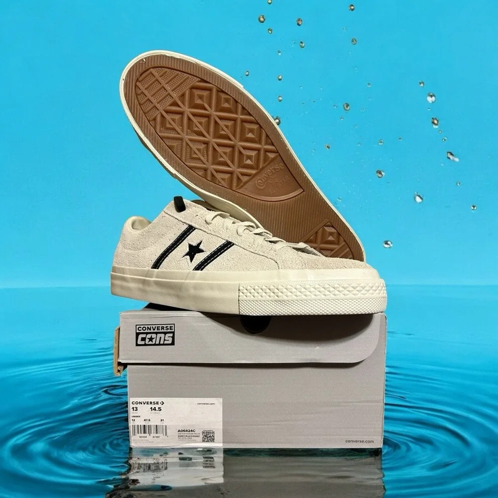 Men's 13 Women's 14.5 Converse One Star Academy Pro OX Suede A06424C Egret